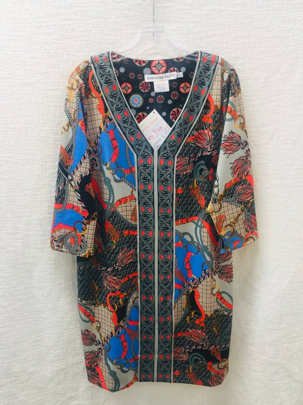 Nwt gretchen scott jersey v-neck dress bordertown, size xl